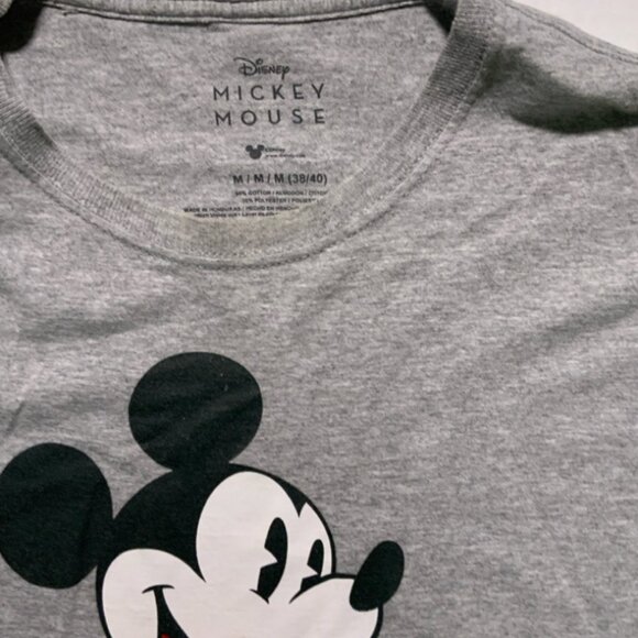 Disney Mickey Mouse Sz Medium Heather Gray Graphic Short Sleeve Shirt (I)‎ - Picture 3 of 4